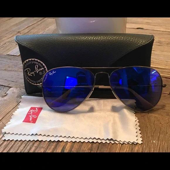 Authentic Purple flash Rayban aviators 58mm - Picture 2 of 6